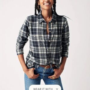 Faherty Sweater Shirt - Navy Plaid